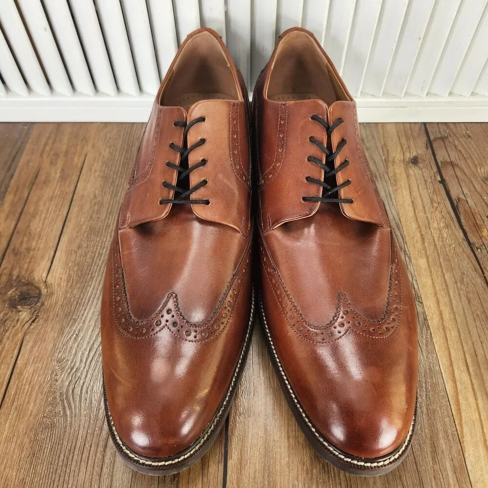 Cole Haan Modern Essentials Grand.OS Wingtip Mens 13 W Brown Leather Derby Shoes